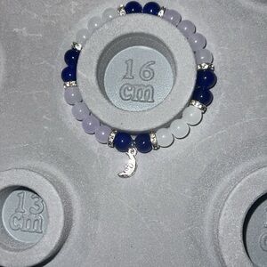 Elegant Silver and Blue Beaded Bracelet